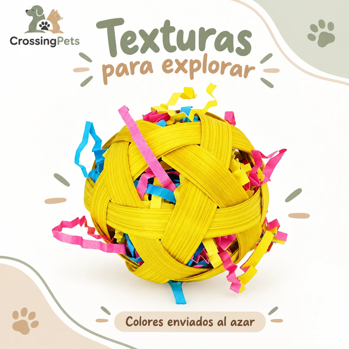 Bolas trenzadas con papel para aves · Pack de 3 — CrossingPets · imagen 5