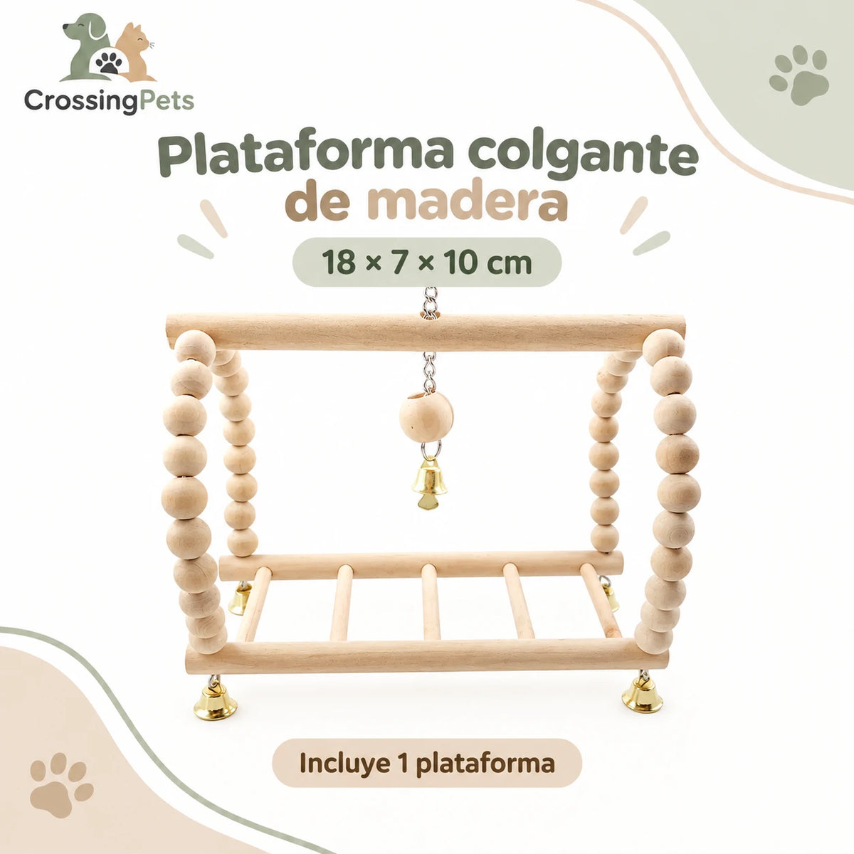 Columpios y perchas de madera para aves — CrossingPets · imagen 1