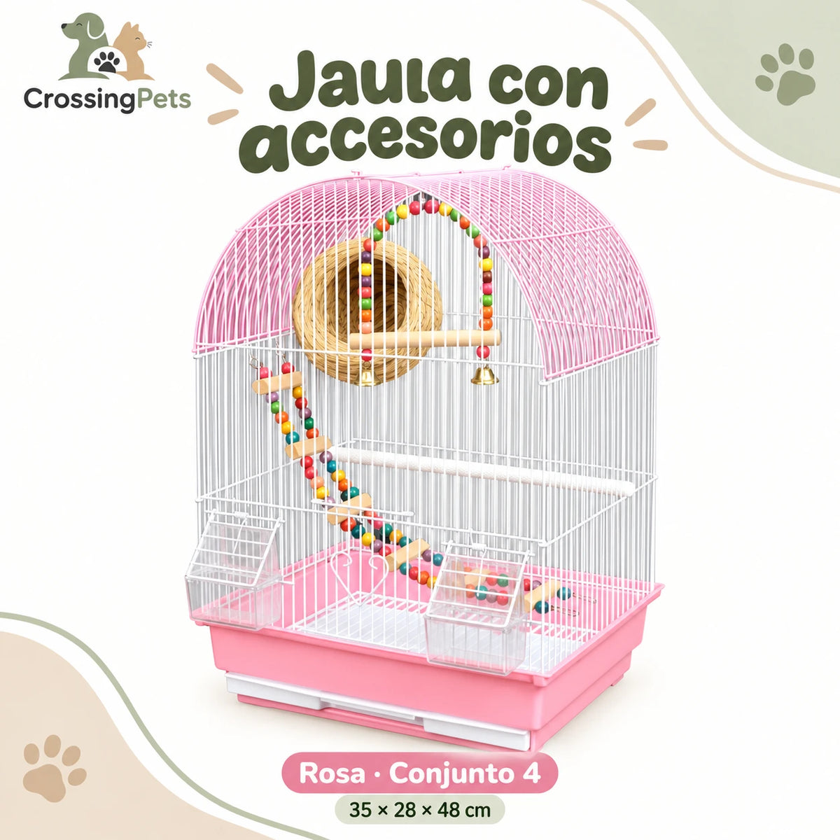 Jaula compacta para aves con accesorios — CrossingPets · imagen 15