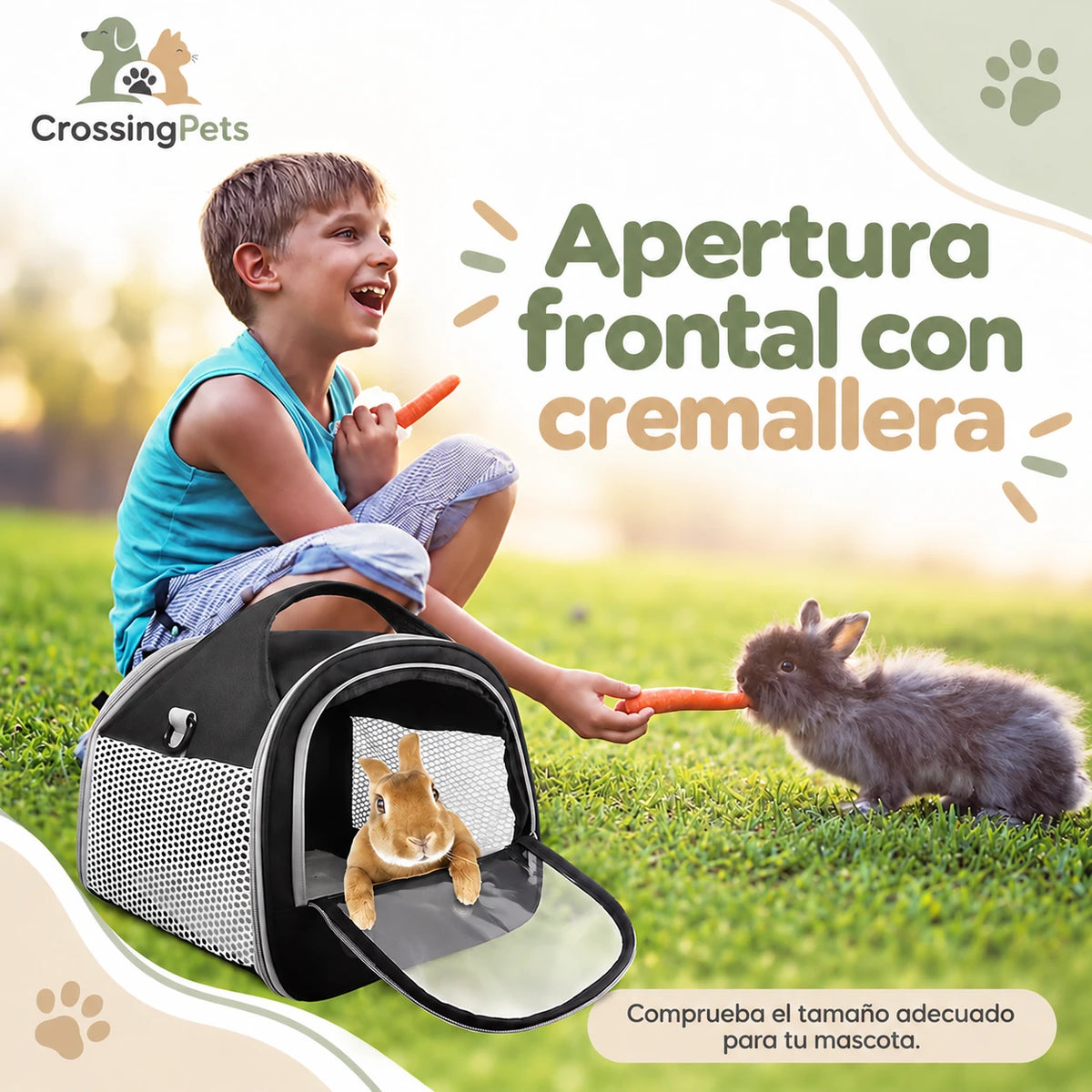 Bolso transportín con ventana frontal y correa — CrossingPets · imagen 8