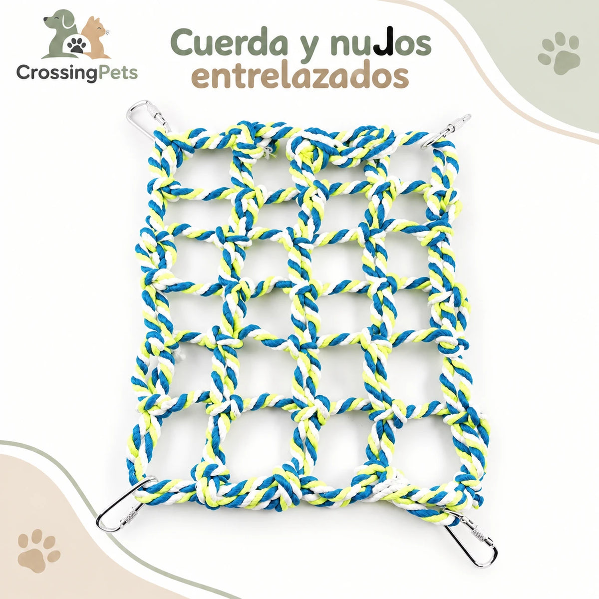 Red de cuerda trenzada para aves de 28 × 20 cm — CrossingPets · imagen 5