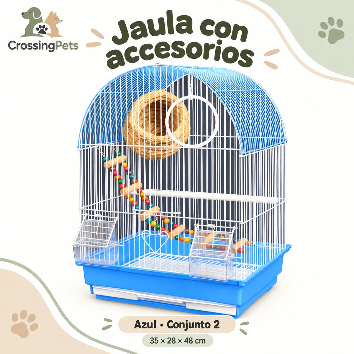 Jaula compacta para aves con accesorios — CrossingPets · imagen 8
