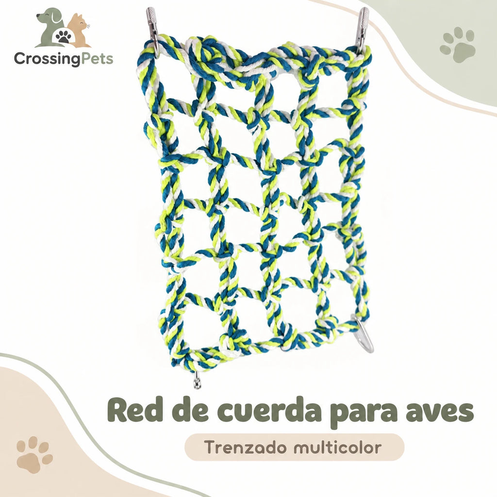 Red de cuerda trenzada para aves de 28 × 20 cm — CrossingPets · imagen 4