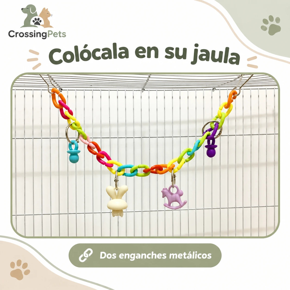 Cadena de juegos con colgantes para aves — CrossingPets · imagen 4
