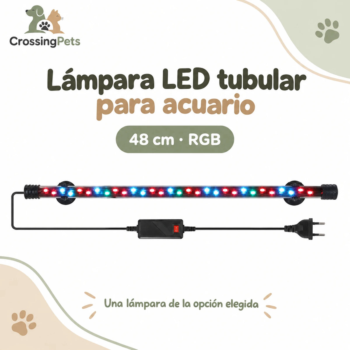 Lámpara LED tubular para acuario con ventosas · de 18 a 58 cm — CrossingPets · imagen 11