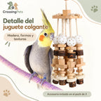 Pack de 3 accesorios de madera para aves con escalera y columpio — CrossingPets · imagen 4
