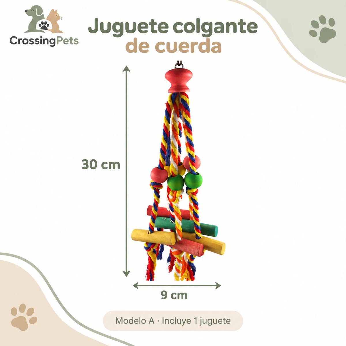 Juguetes y columpios colgantes para aves — CrossingPets · imagen 1