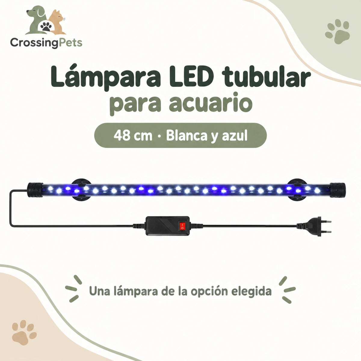 Lámpara LED tubular para acuario con ventosas · de 18 a 58 cm — CrossingPets · imagen 12