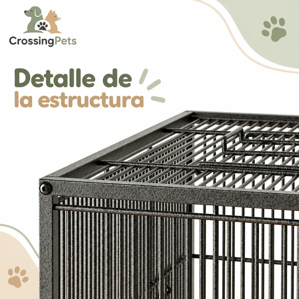 Jaula para aves con ruedas y posadero superior — CrossingPets · imagen 8