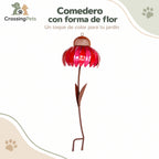 Comedero metálico con forma de flor para jardín — CrossingPets · imagen 1