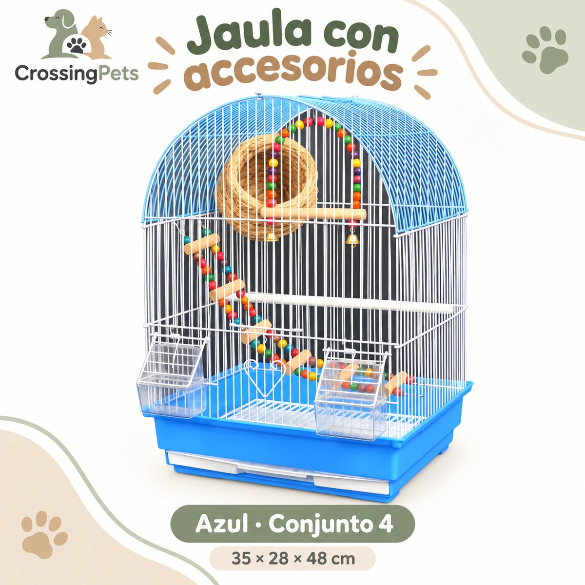 Jaula compacta para aves con accesorios — CrossingPets · imagen 9
