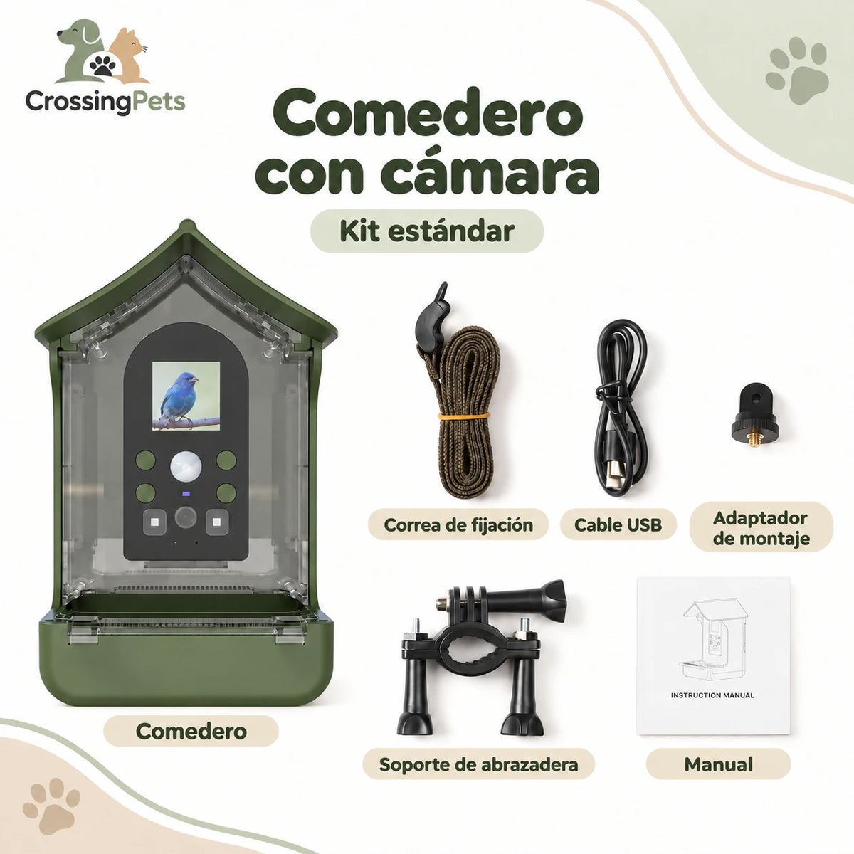 Comedero para aves con cámara y sensor de movimiento — CrossingPets · imagen 3