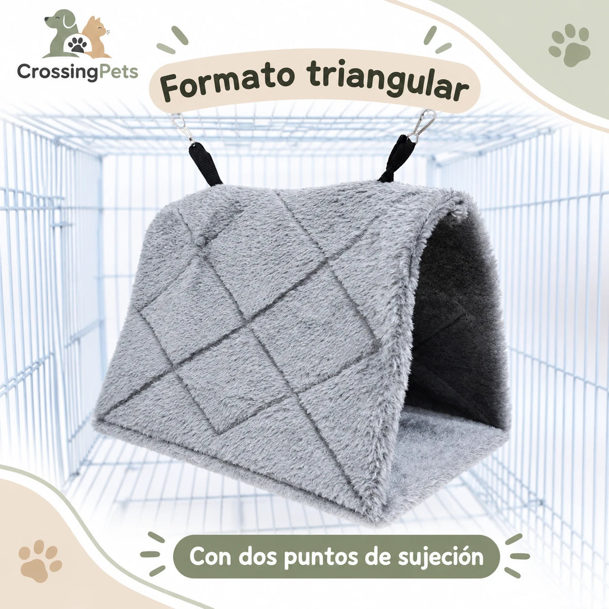 Refugio triangular colgante de tela para aves — CrossingPets · imagen 11