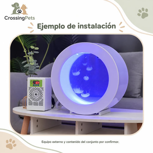 Acuario circular de sobremesa con iluminación LED — CrossingPets · imagen 2