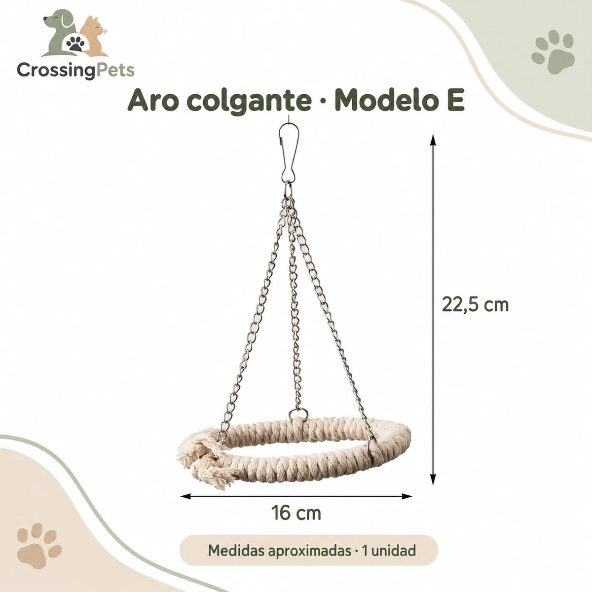 Juguetes colgantes para aves: pack y modelos individuales — CrossingPets · imagen 3
