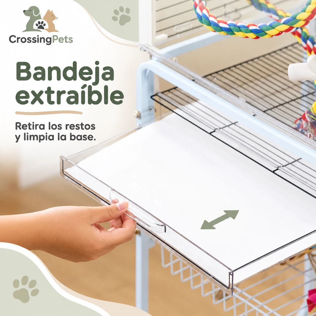 Jaula para aves con apertura superior y bandeja extraíble — CrossingPets · imagen 20