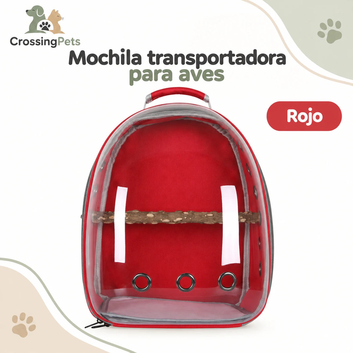 Mochila transportadora transparente para aves — CrossingPets · imagen 6
