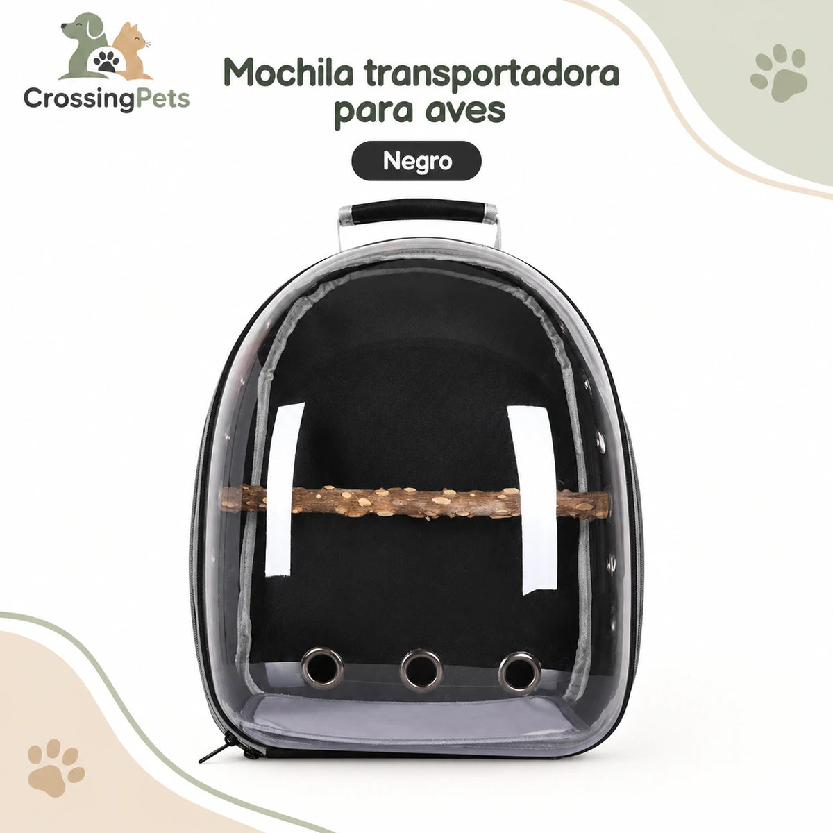 Mochila transportadora transparente para aves — CrossingPets · imagen 8