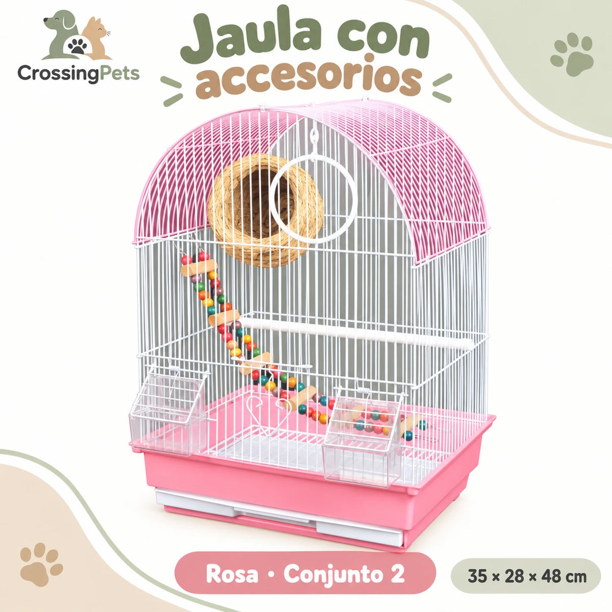 Jaula compacta para aves con accesorios — CrossingPets · imagen 10