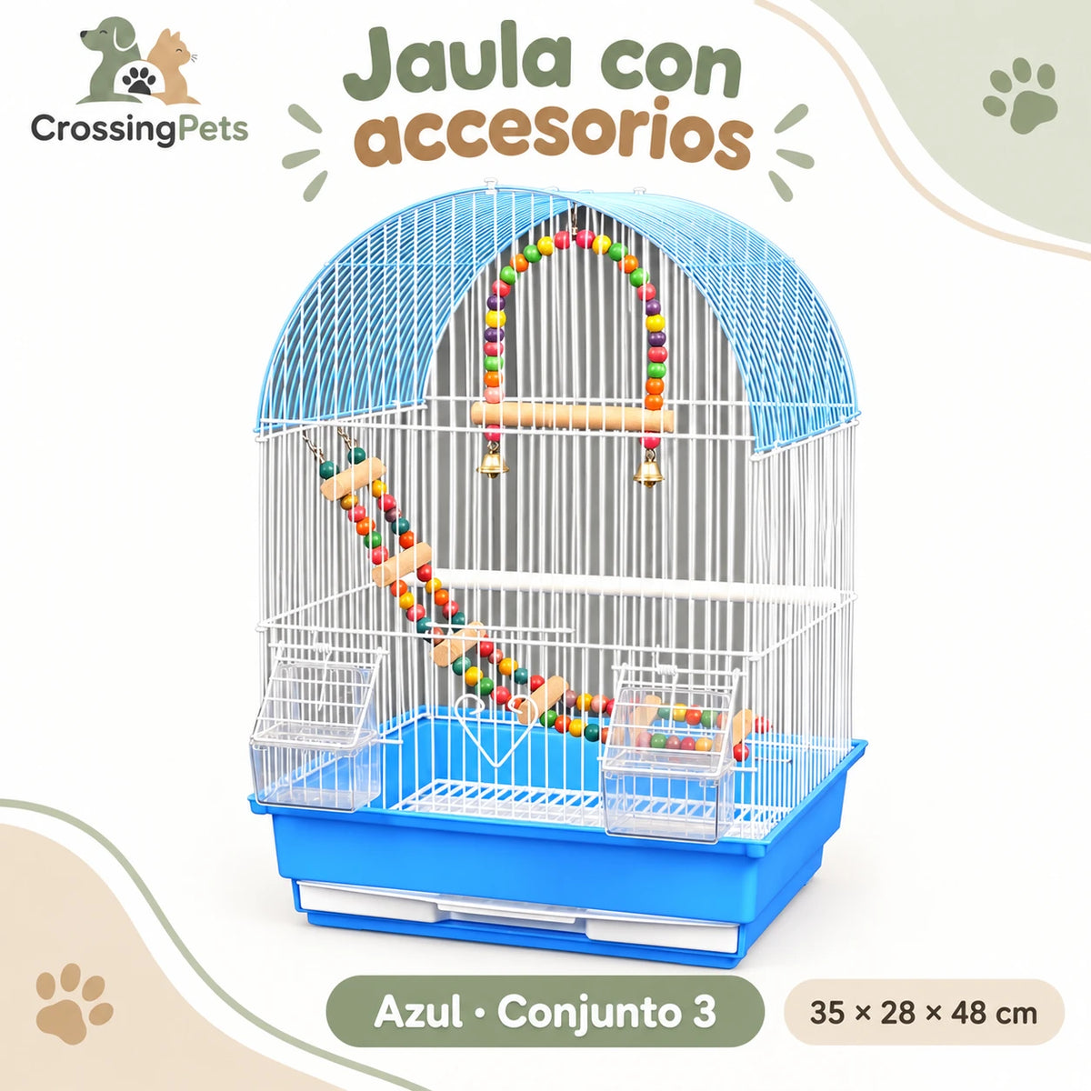 Jaula compacta para aves con accesorios — CrossingPets · imagen 1