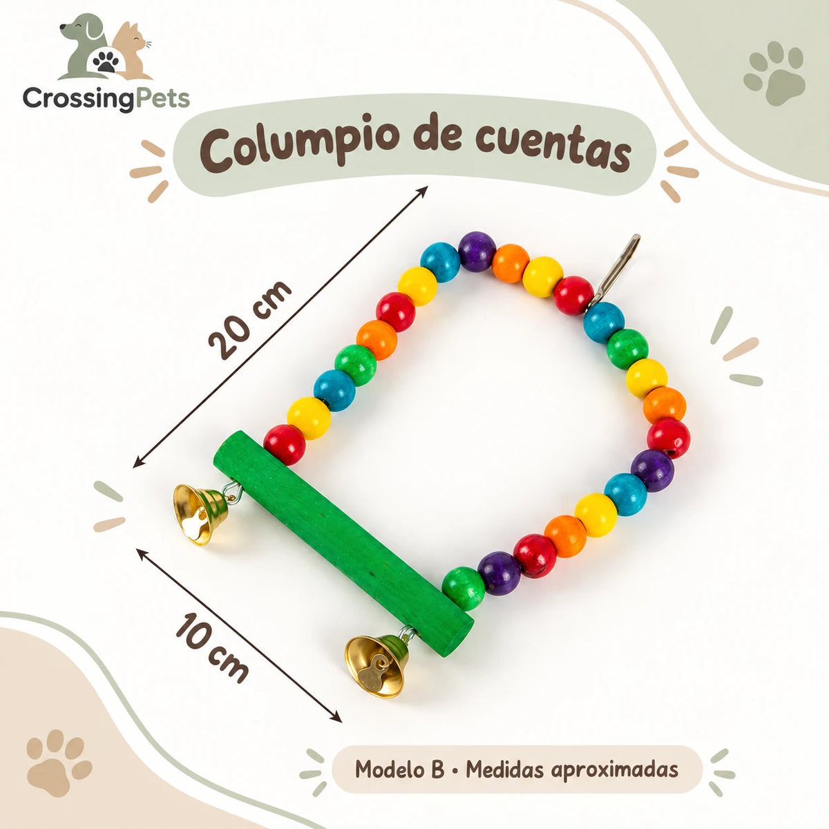 Accesorios para aves: espejo, columpios y posadero en rama — CrossingPets · imagen 2