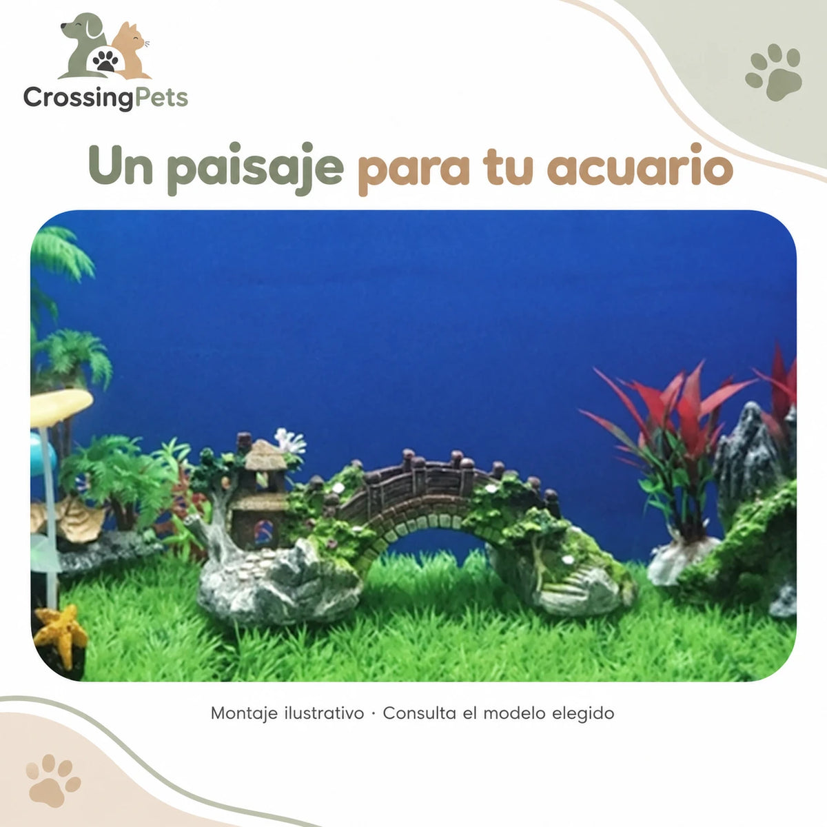 Puentes y refugios decorativos de resina para acuario — CrossingPets · imagen 6