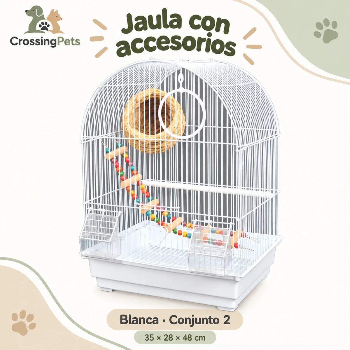 Jaula compacta para aves con accesorios — CrossingPets · imagen 14