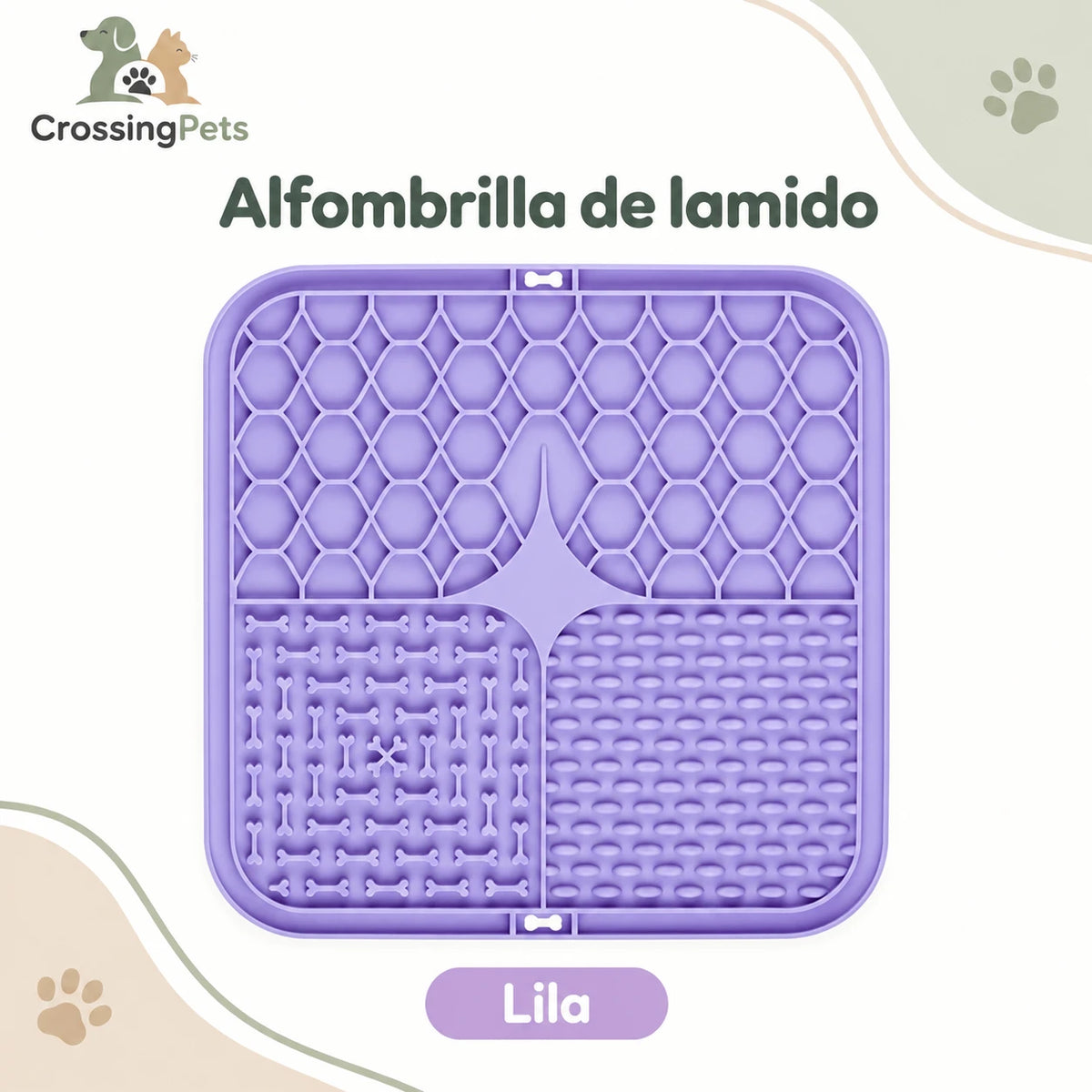 Alfombrilla de lamido de silicona con ventosas — CrossingPets · imagen 3