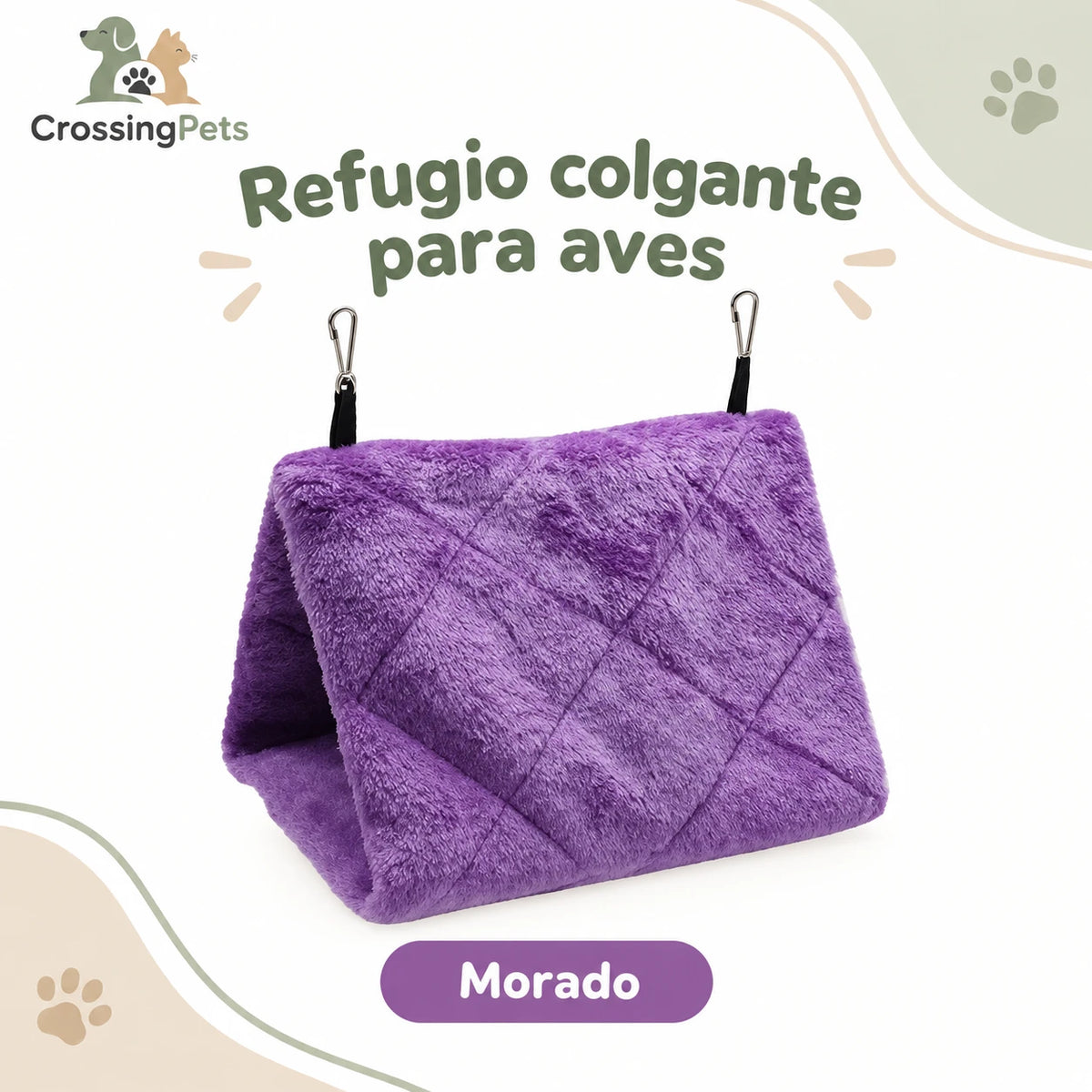 Refugio triangular colgante de tela para aves — CrossingPets · imagen 5