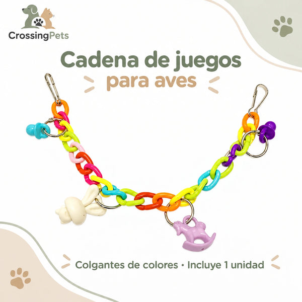 Cadena de juegos con colgantes para aves