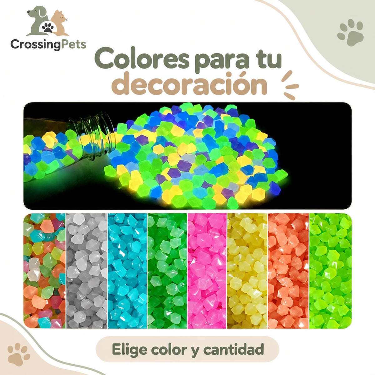 Piedras luminosas decorativas · 50, 100 o 200 piezas — CrossingPets · imagen 9