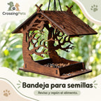 Comedero de madera para jardín con diseño calado — CrossingPets · imagen 6