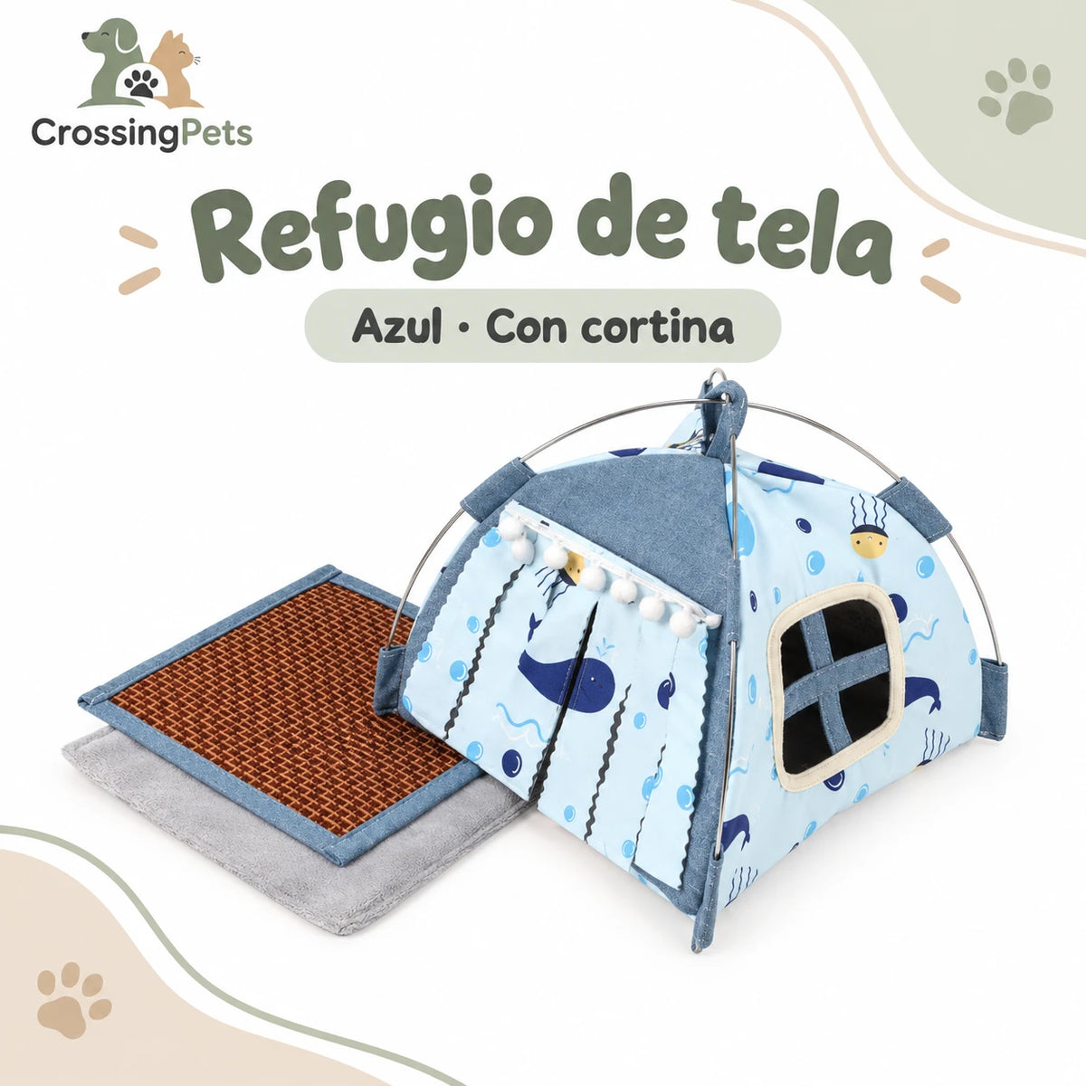 Refugio de tela para aves con opciones de cortina — CrossingPets · imagen 7