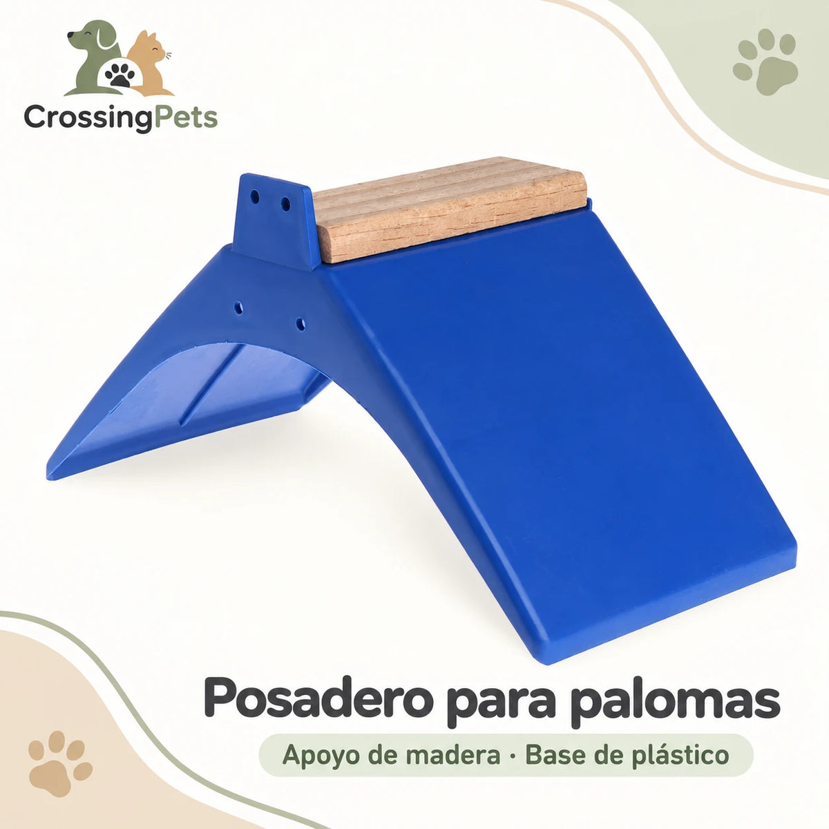 Posadero azul para palomas con apoyo de madera — CrossingPets · imagen 6