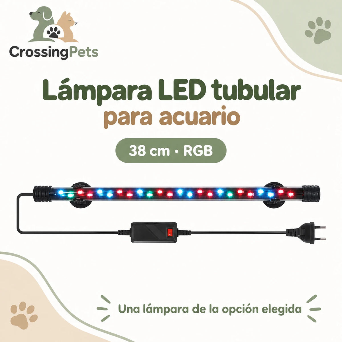 Lámpara LED tubular para acuario con ventosas · de 18 a 58 cm — CrossingPets · imagen 9