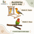 Accesorios para aves: espejo, columpios y posadero en rama — CrossingPets · imagen 6