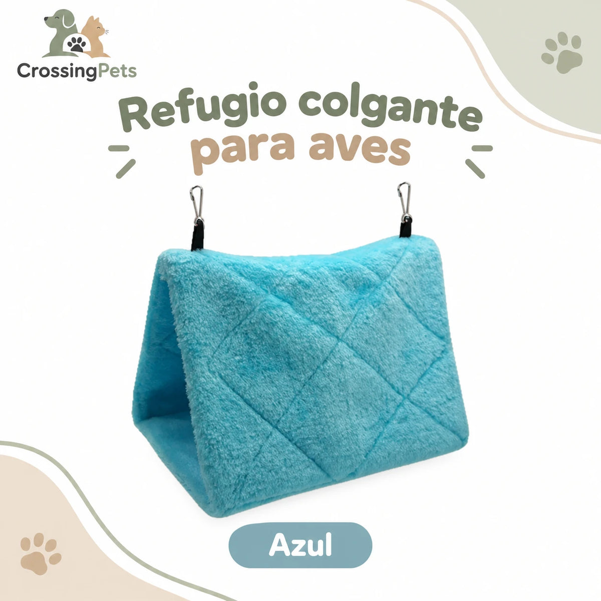 Refugio triangular colgante de tela para aves — CrossingPets · imagen 3