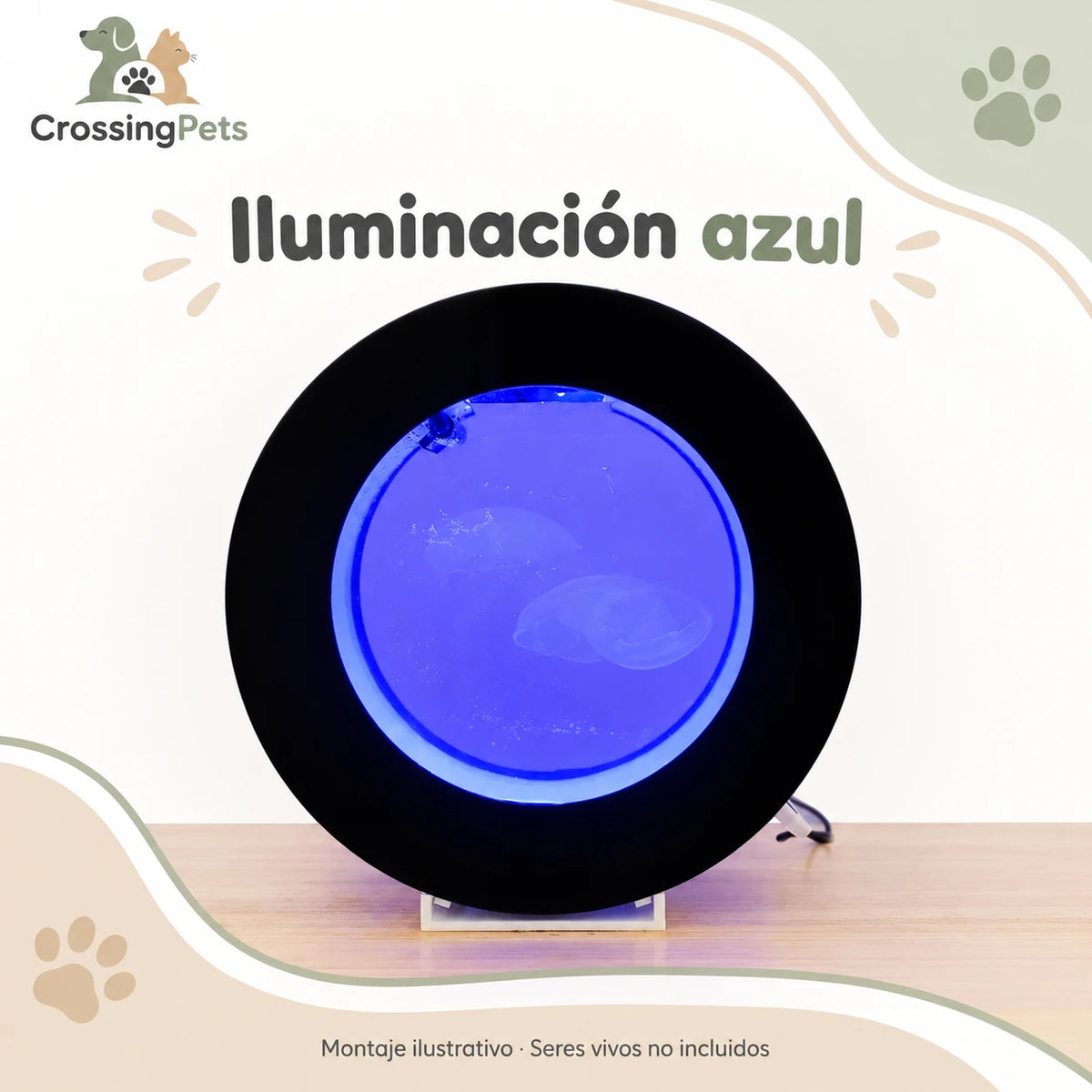 Acuario circular de sobremesa con iluminación LED — CrossingPets · imagen 6