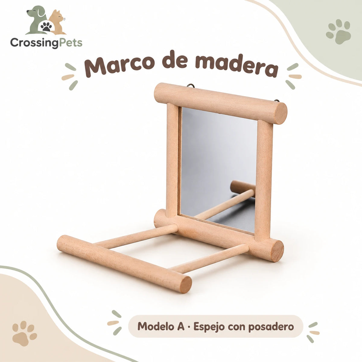 Accesorios para aves: espejo, columpios y posadero en rama — CrossingPets · imagen 10
