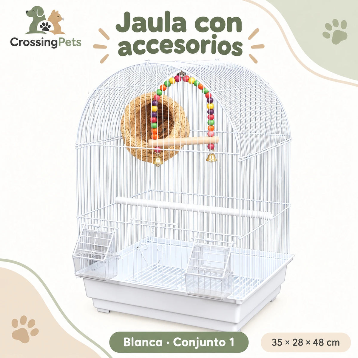 Jaula compacta para aves con accesorios — CrossingPets · imagen 13