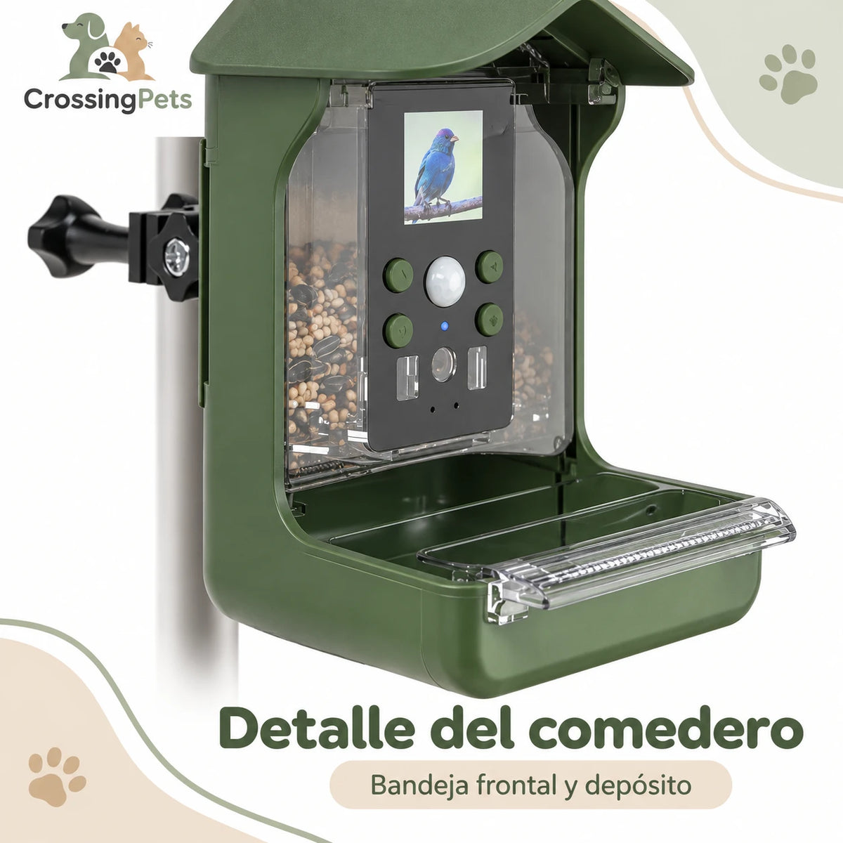 Comedero para aves con cámara y sensor de movimiento — CrossingPets · imagen 6
