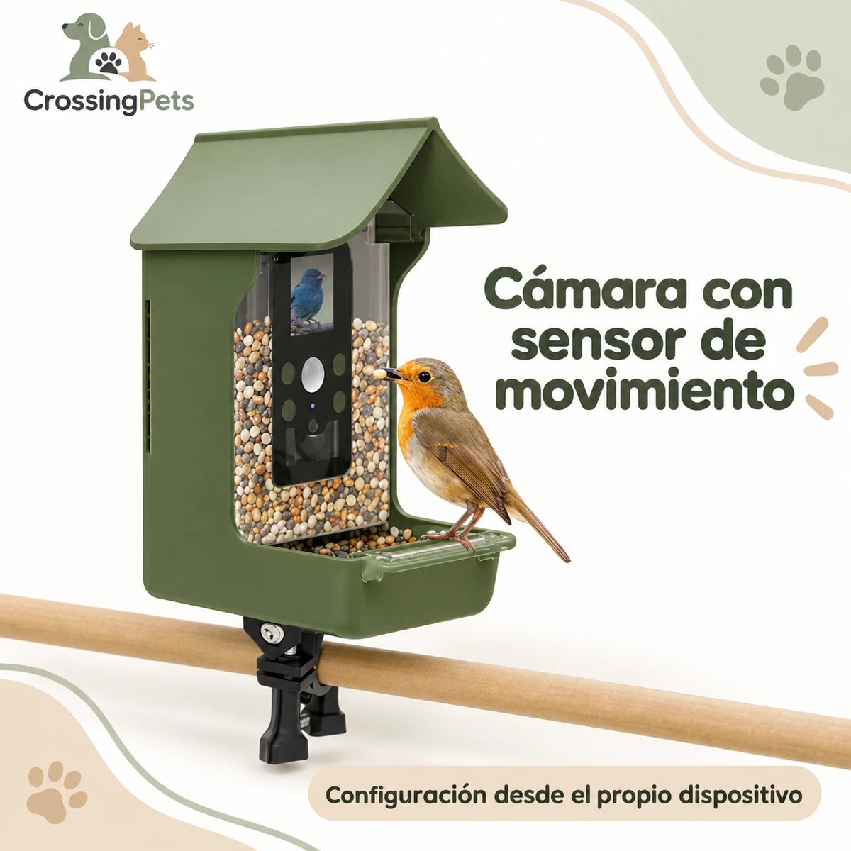 Comedero para aves con cámara y sensor de movimiento — CrossingPets · imagen 8