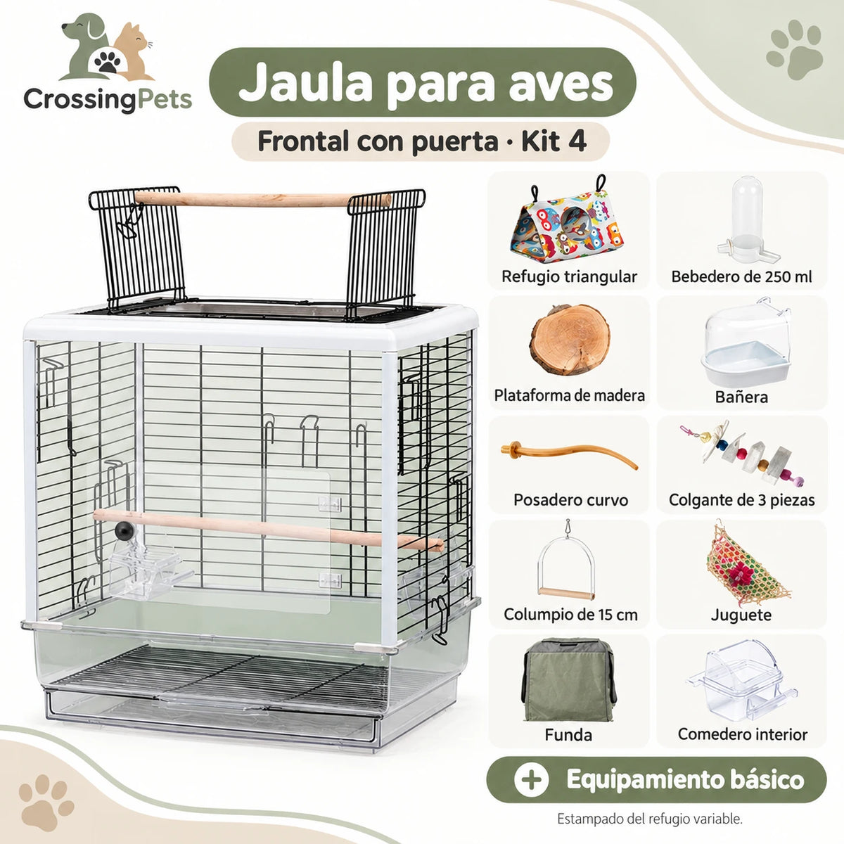 Jaula para aves con apertura superior y bandeja extraíble — CrossingPets · imagen 7