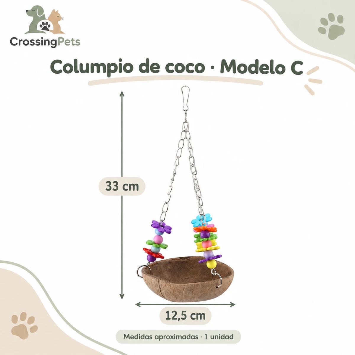 Juguetes colgantes para aves: pack y modelos individuales — CrossingPets · imagen 6