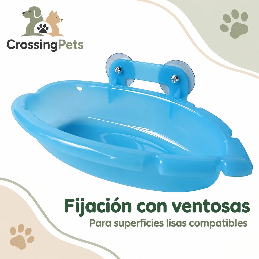 Bañera para aves con ventosas y espejo opcional — CrossingPets · imagen 6