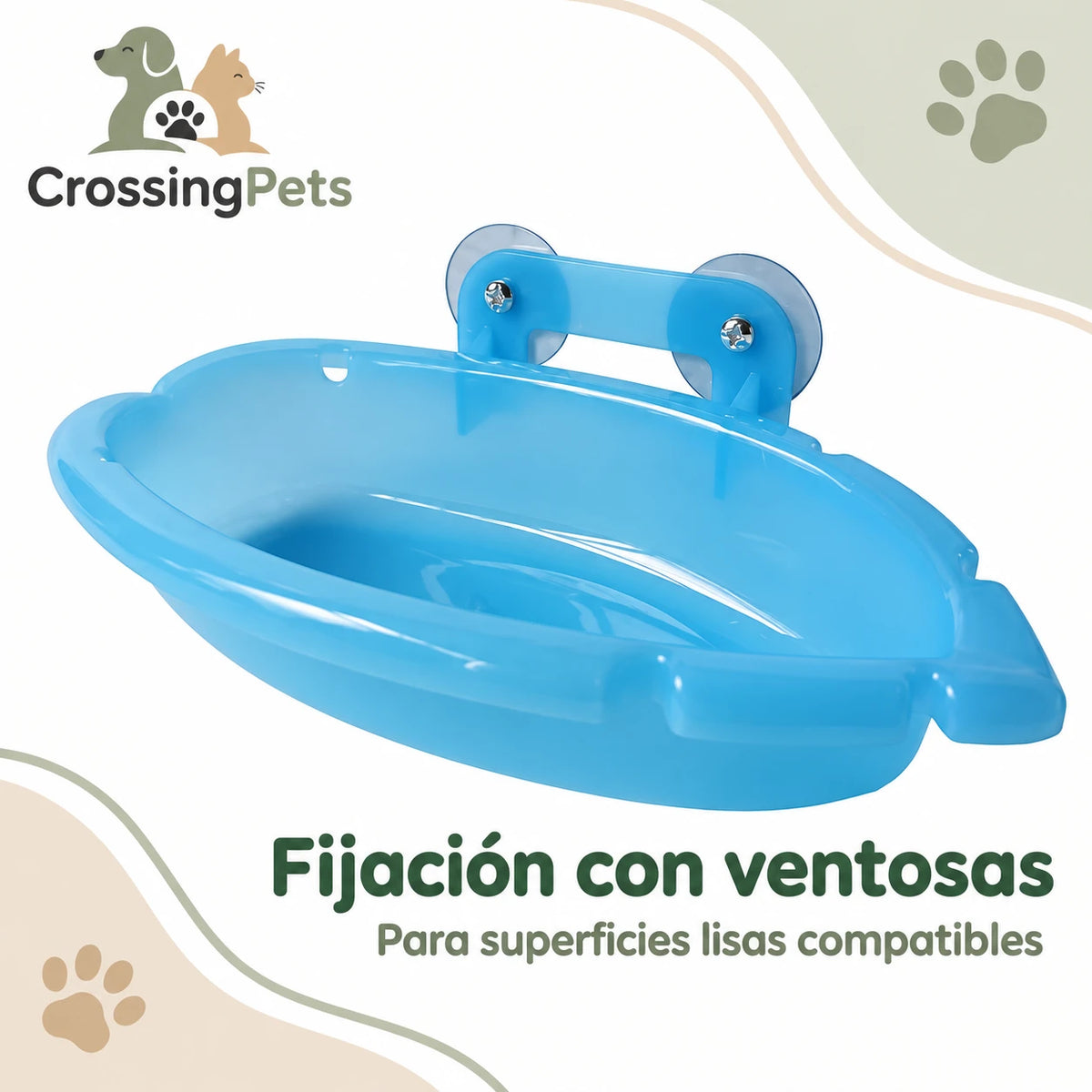 Bañera para aves con ventosas y espejo opcional — CrossingPets · imagen 6