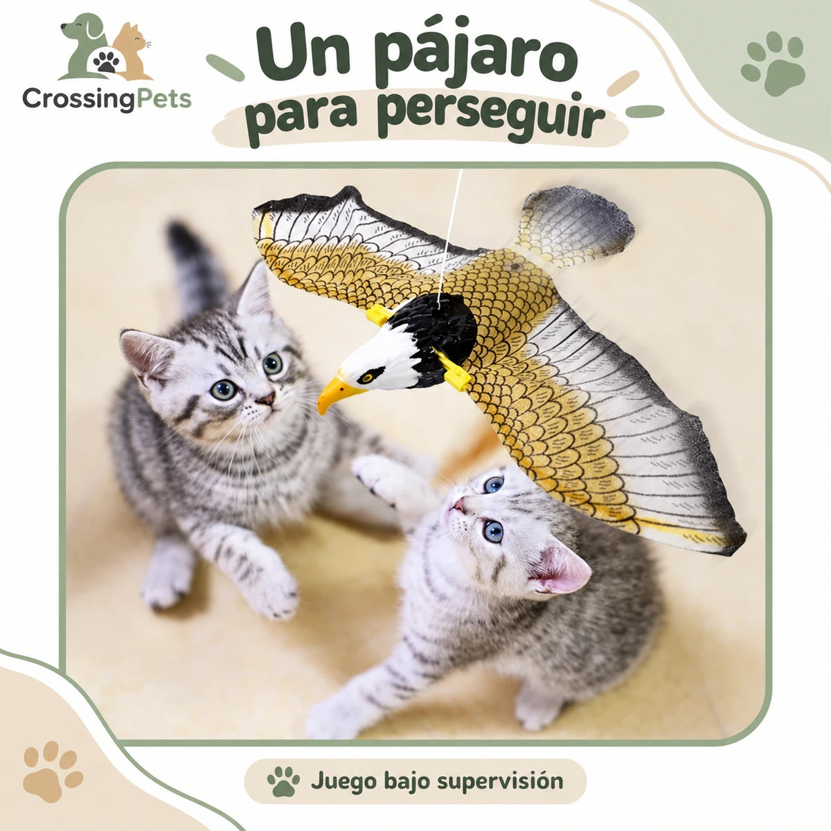 Pájaro colgante con alas móviles para gatos — CrossingPets · imagen 11