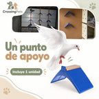 Posadero azul para palomas con apoyo de madera — CrossingPets · imagen 2