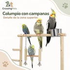 Parque de madera para aves con columpio y escalera — CrossingPets · imagen 4