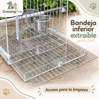 Jaula acrílica para aves con asa, posadero y comederos — CrossingPets · imagen 7